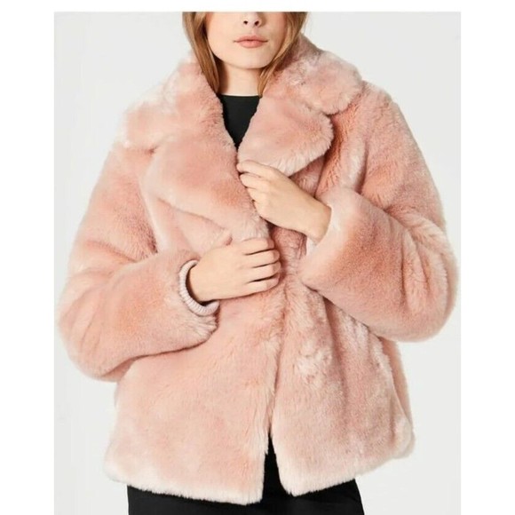 Vince Camuto Jackets & Blazers - Vince Camuto Women's Cropped Faux Fur Coat Pockets Pink Women's Size S NWT $320